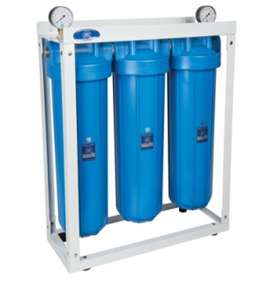 Aquafilter BigBlue 20" tripla vízszűrő ház készlet, hideg vizes, kék, 1"